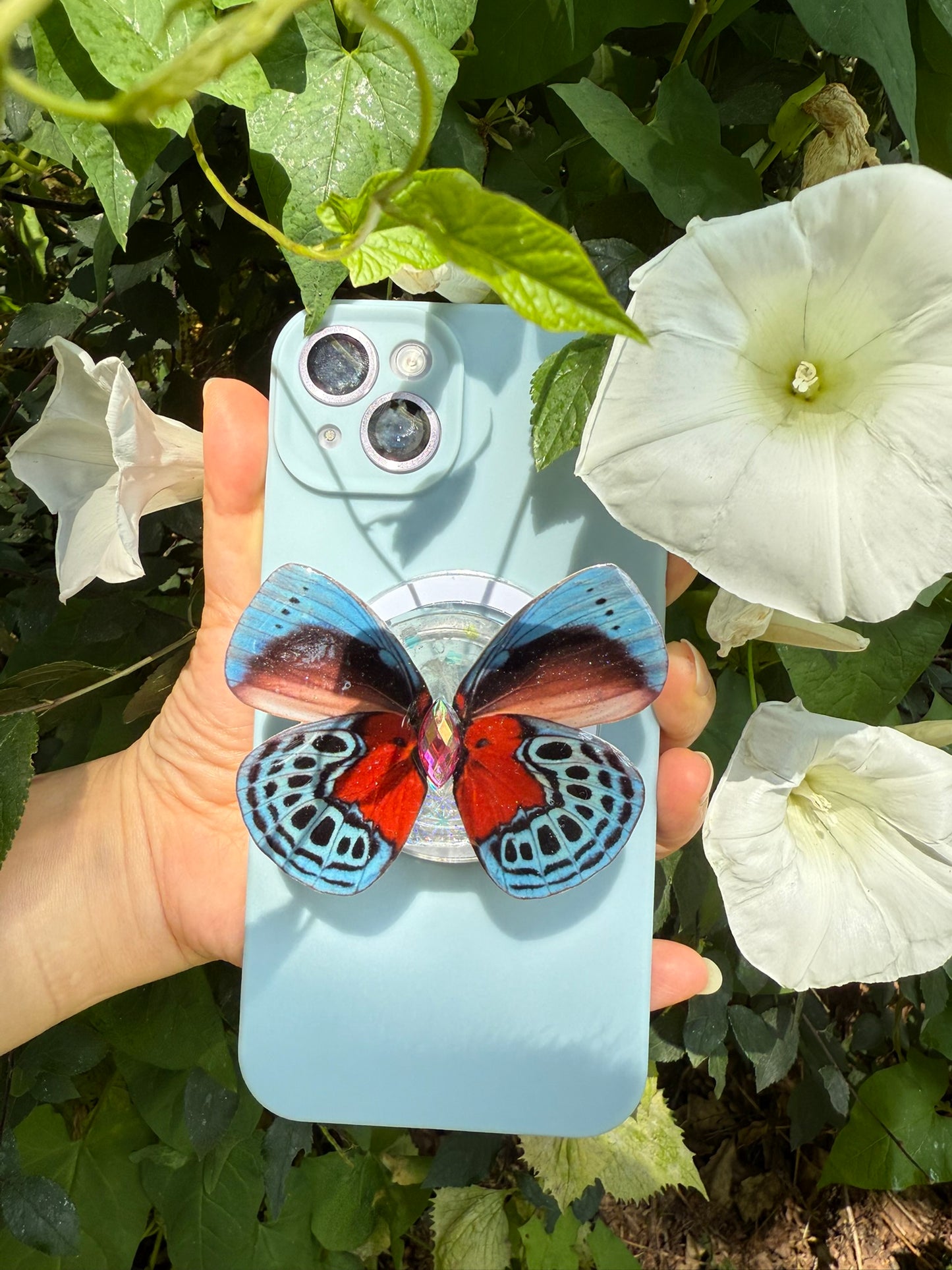 Blue Galaxy – Handmade Butterfly Phone Grip (MagSafe Compatible)