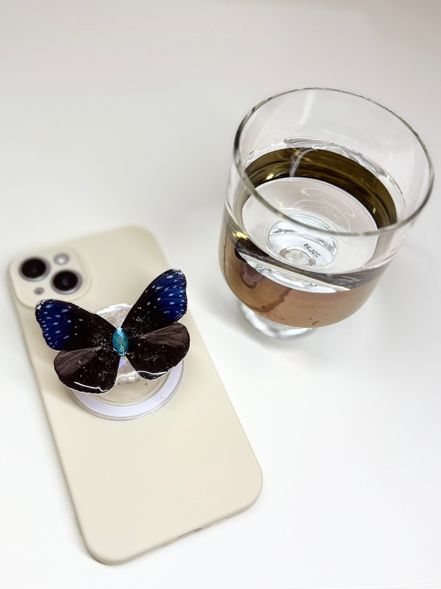 Starlight Galaxy – Handmade Butterfly Phone Grip (MagSafe Compatible)
