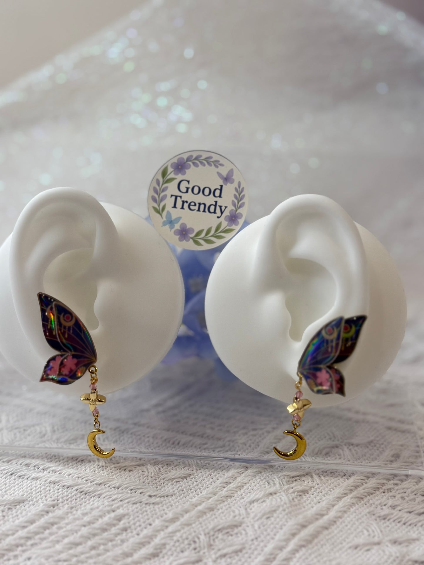 Anime Inspired Butterfly Earrings-Magical Girl Kawaii Jewelry-2PC set