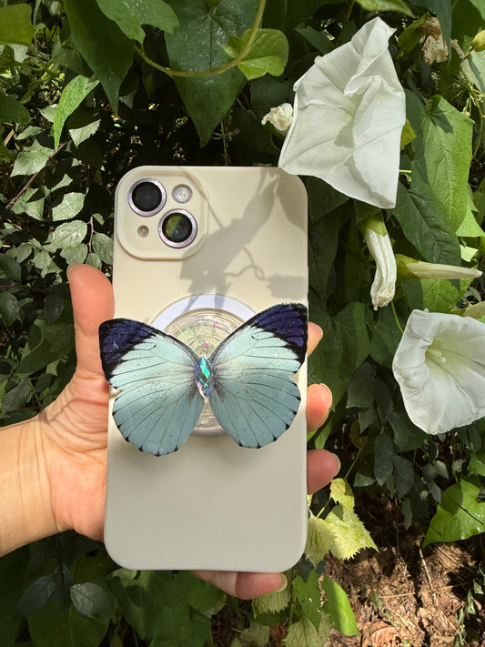 Twilight Mist – Handmade Butterfly Phone Grip (MagSafe Compatible)