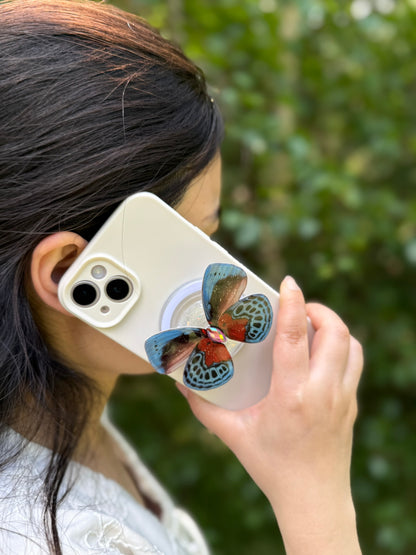 Blue Galaxy – Handmade Butterfly Phone Grip (MagSafe Compatible)
