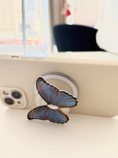 Iridescent Dusk – Handmade Butterfly Phone Grip (MagSafe Compatible)