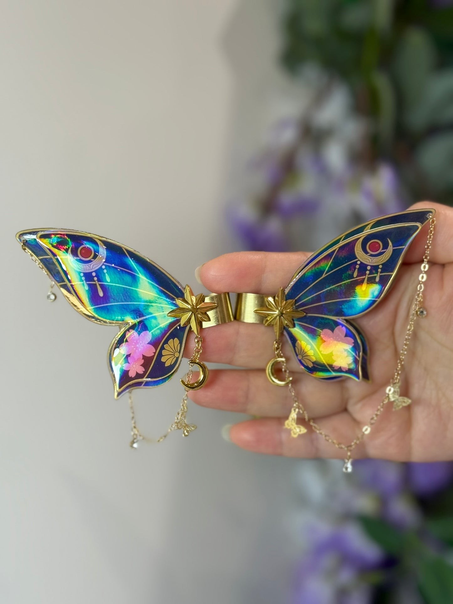 Moon Princess Inspired Butterfly Headset Clips – 2pc Set (Headphones Not Included)