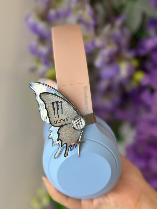 Monster Ultra Inspired Wings-Butterfly Headset Clips 2pc Set (Headphones Not Included)