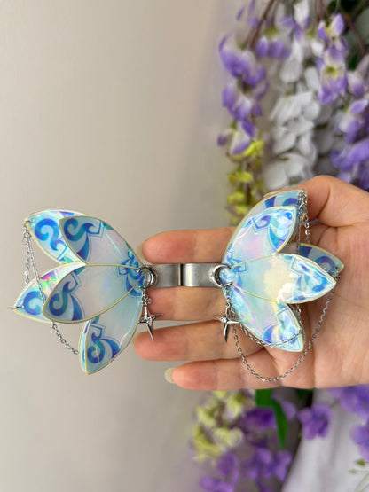 Butterfly Headset Clips 2pc Set-Iridescent Fantasy Wings (Headphones Not Included)