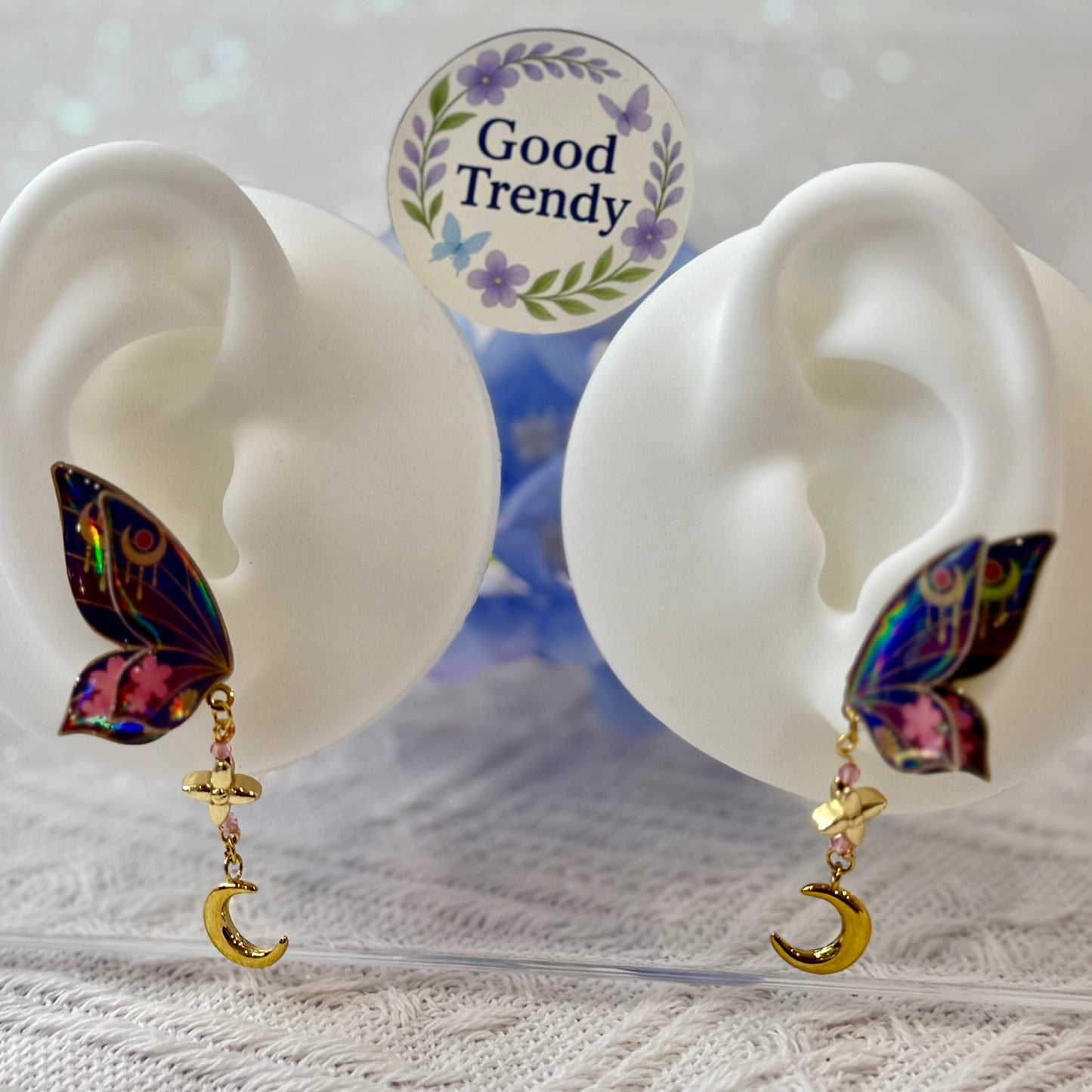 Anime Inspired Butterfly Earrings-Magical Girl Kawaii Jewelry-2PC set