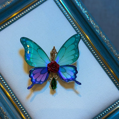 Emerald Fantasy Butterfly Hair Clip – Apothecary Inspired Handmade Anime Accessory